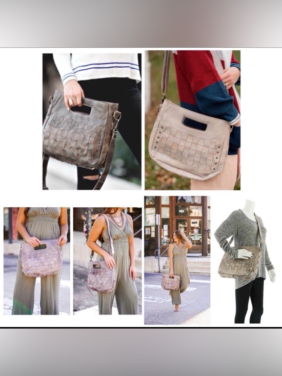 Bed Stu Orchid Leather Satchel Handbag Crossbody Bag Taupe Driftwood MSRP $280 - Picture 13 of 13